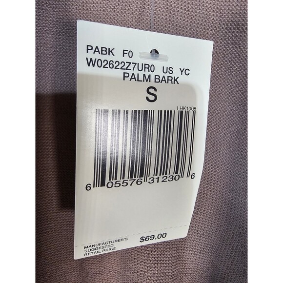 Guess Jeans Sweater Women's Cardigan Tunic S Cotton Beige Pockets Palm Bark NWT - Picture 7 of 7